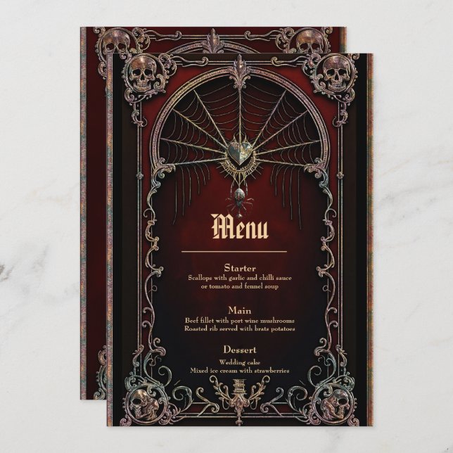 A touch of Gothic magic Menu (Front/Back)