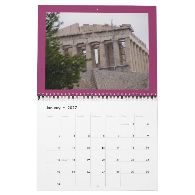 A Touch of Greece Calendar (Jan 2027)