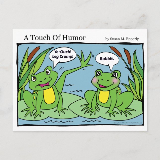 "A Touch of Humour" Frogs Massage Comic Postcard (Front)