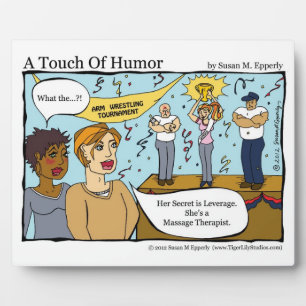 "A Touch of Humour" Massage Therapist Arm Wrestler Plaque