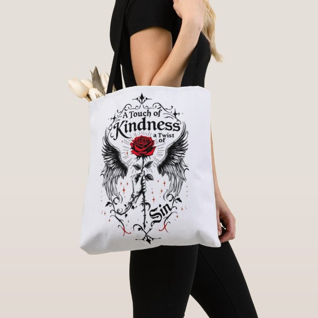  A Touch of Kindness, A Twist of Sin Tote Bag (Close Up)