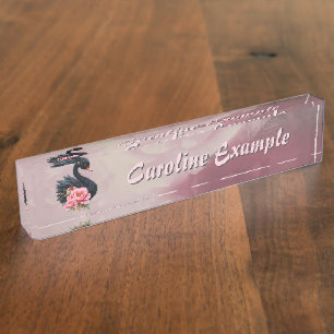 A touch of rose and swan's glow.  nameplate