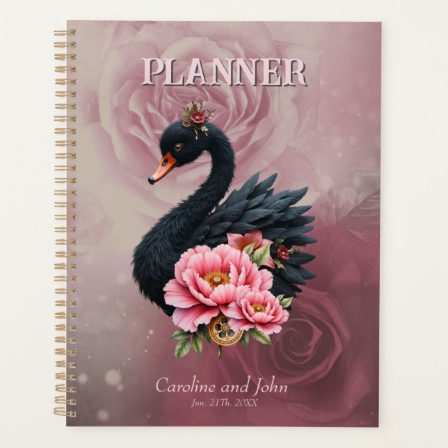 A touch of rose and swan's glow. planner (Front)