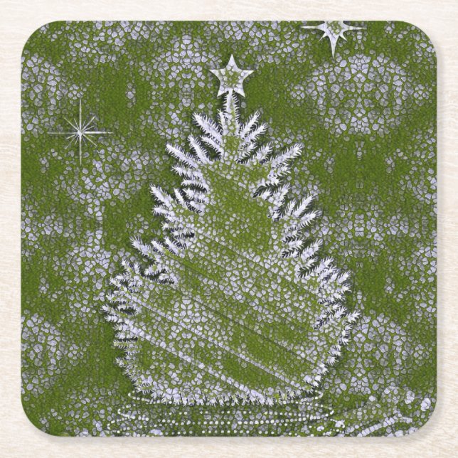 A Touch Of Snow Square Paper Coaster (Front)