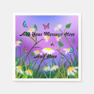 A Touch Of Spring Add Your Message Template, Napkin