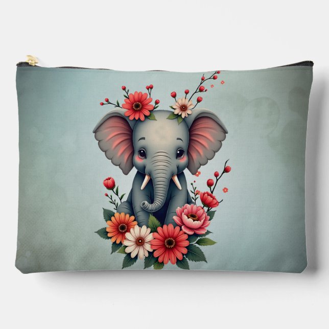 A touch of summer: The baby elephant  Accessory Pouch (Front)