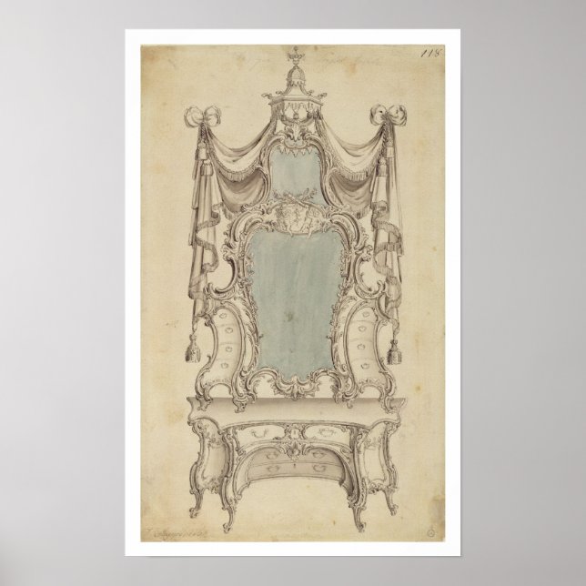 A 'Toylet' table, from a Gentleman's Cabinet Direc Poster (Front)