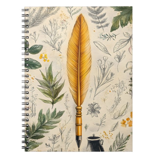 A traditional quill pen used for writing  notebook (Front)