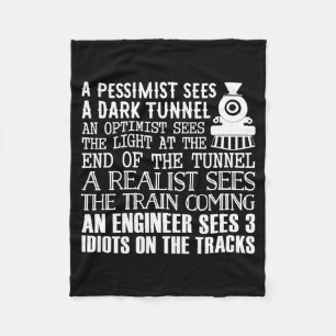 A Train Engineer And 3 Idiots Funny Joke Fleece Blanket