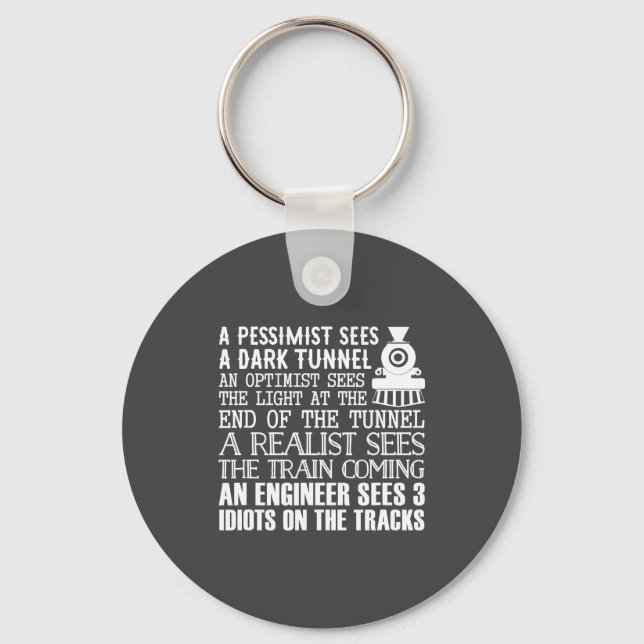 A Train Engineer And 3 Idiots Funny Joke  Key Ring (Front)