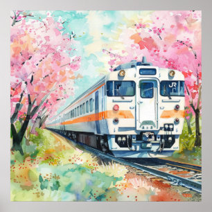 A Train in Springtime Poster