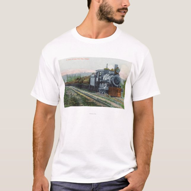 A Train of LogsCoos Bay, OR T-Shirt (Front)