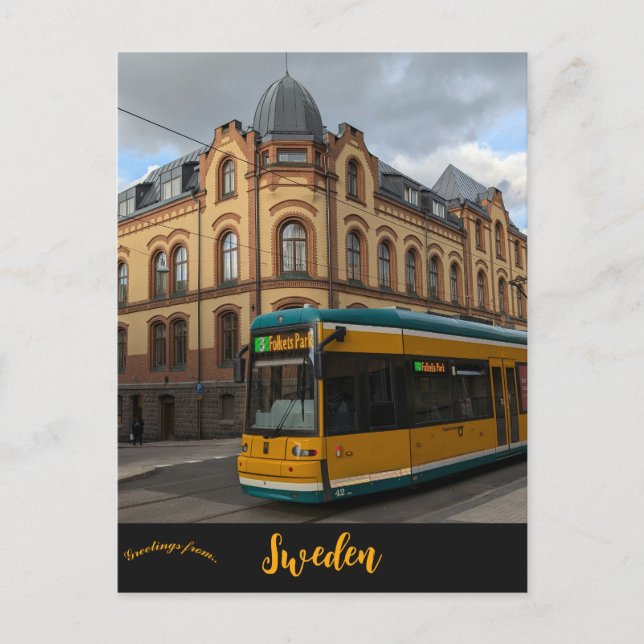 A Tram in Norrköping Sweden Postcard (Front)