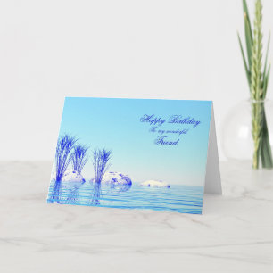 A tranquil scene birthday card for a friend
