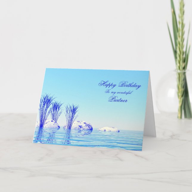 A tranquil scene birthday card for a partner (Front)