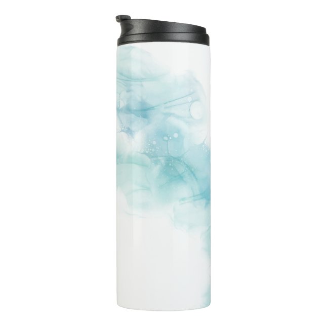 A travel mug with a sleek (Rotated Right)