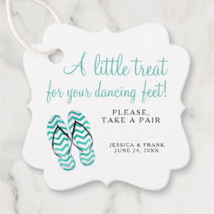 A Treat For Your Dancing Feet Wedding Flip Flops Favour Tags