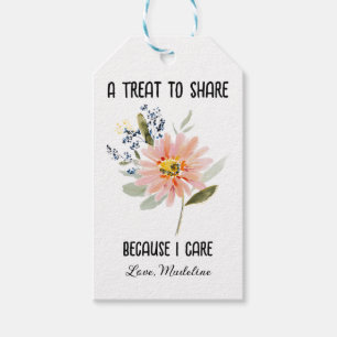 A Treat to Share Personalized Watercolor Flower Gift Tags