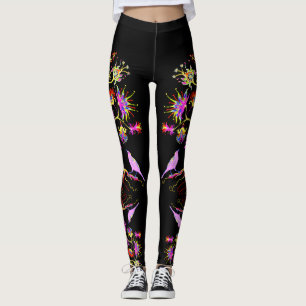 A tree and a bird leggings