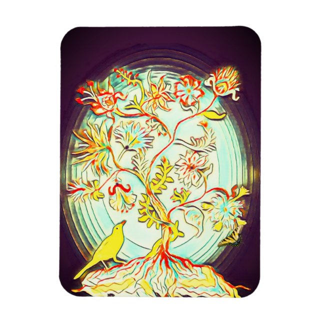 A tree and a bird magnet (Vertical)