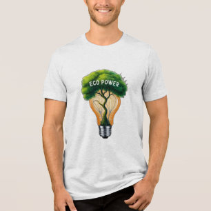 A tree growing inside a light bulb Tri-Blend shirt