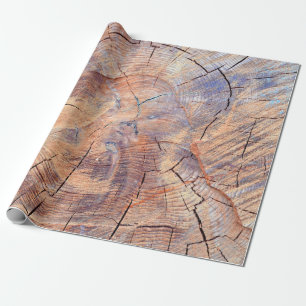A tree in a cut. Logs lumber in the woods. Texture Wrapping Paper