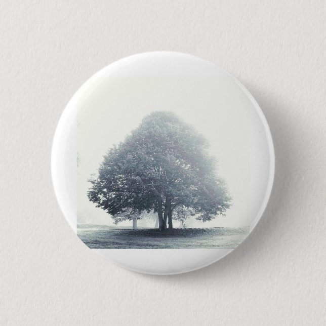A Tree in Fog 6 Cm Round Badge (Front)