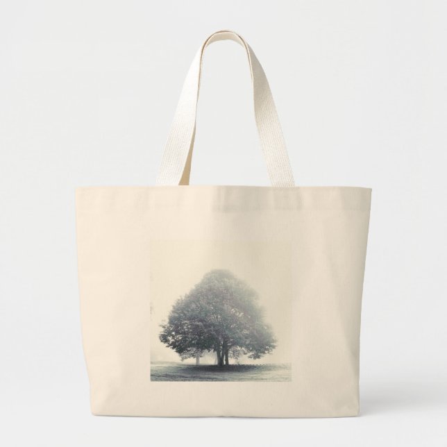 A Tree in Fog Large Tote Bag (Front)