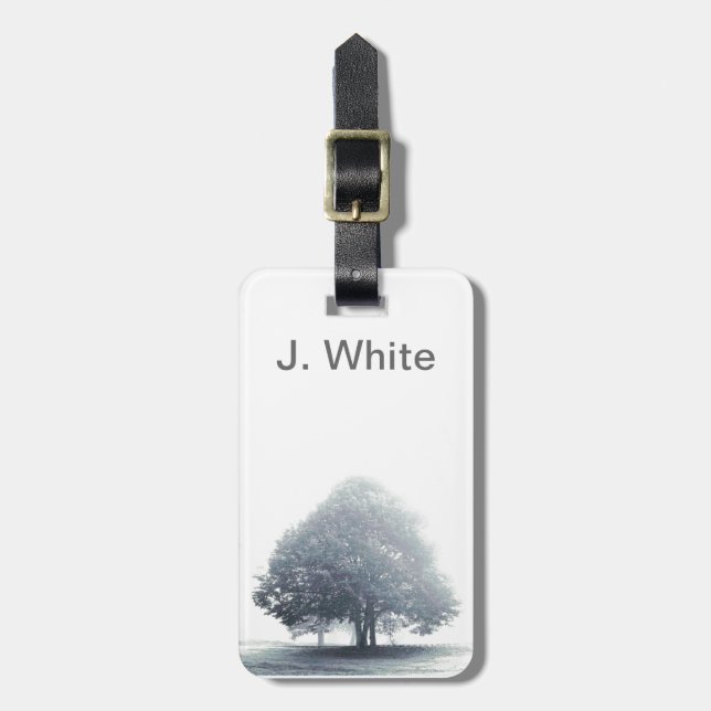 A Tree in Fog Luggage Tag (Front Vertical)