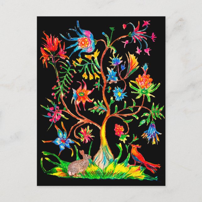 A tree life and fauna holiday postcard (Front)