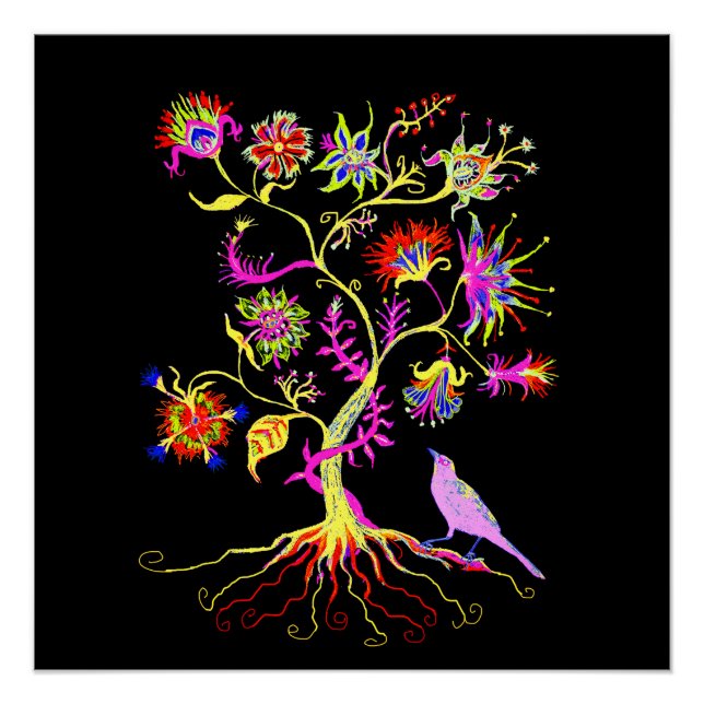 A tree of life and a bird poster (Front)