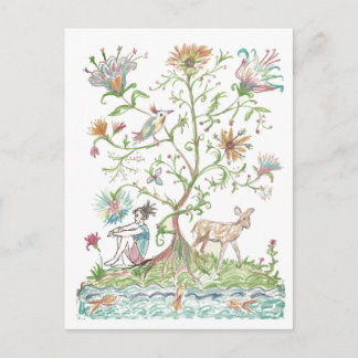 A tree of life holiday postcard
