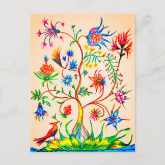 A tree of life holiday postcard