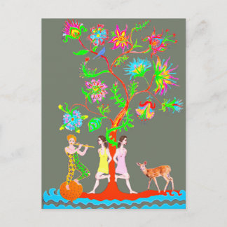 A tree of life holiday postcard