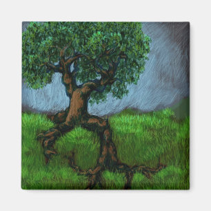 A Tree on a Hill Magnet