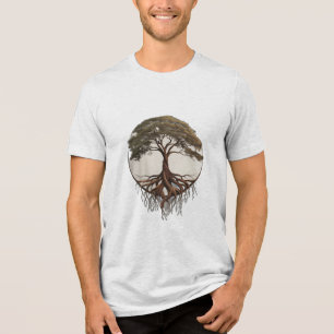 A tree with intricate roots Tri-Blend shirt