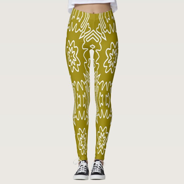 A trendy seamless "Ratti_Creative_Arts" Leggings (Front)