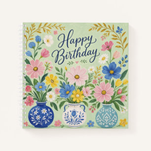 A Trio of Birthday Blooms Notebook