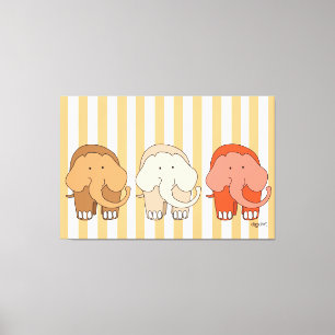 A Trio of Elephants Canvas Art