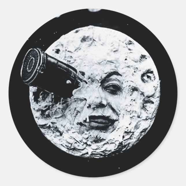 A Trip to the Moon Classic Round Sticker (Front)