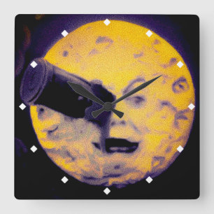 A Trip to the Moon Deep Sleep Purple Nightmare Square Wall Clock