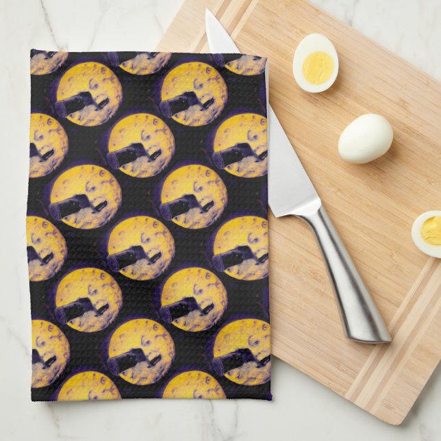 A Trip to the Moon Deep Sleep Purple Nightmare Tea Towel (Quarter Fold)