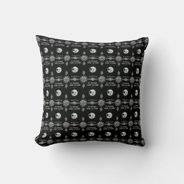 A Trip to the Moon or Le Voyage dans la Lune Retro Cushion (Front)
