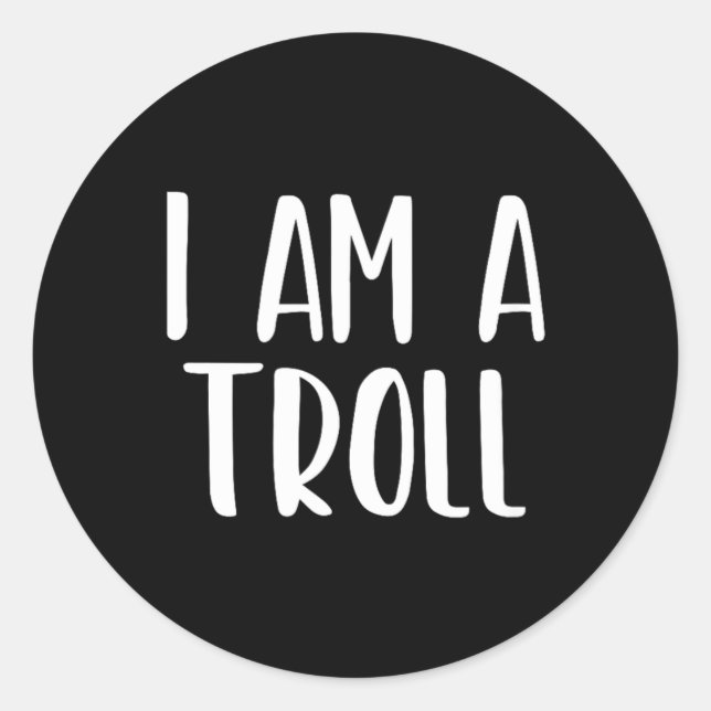 A Troll Halloween Simple Costume Easy Funny Classic Round Sticker (Front)