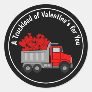 A Truckload Of Valentine's Classic Round Sticker