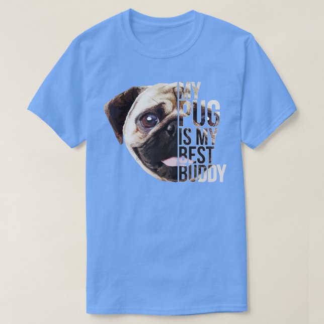 A True Friend PUG  PUG Gifts Dog Lover  T-Shirt (Design Front)