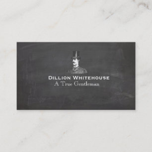 A True Gentleman in Top Hat Vintage Look Black Business Card
