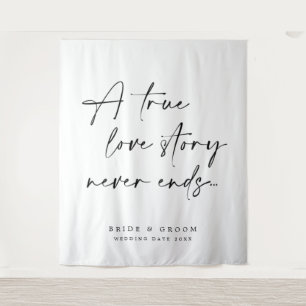 A True Love Story Never Ends Wedding Tapestry