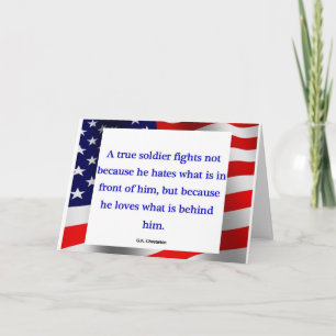 "A true soldier" card
