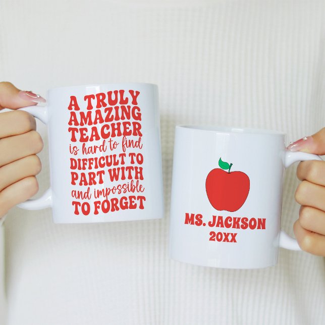 A Truly Amazing Teacher is Hard to Find Apple Coffee Mug (Creator Uploaded)